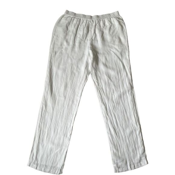 NEW J.Crew Tall Linen Lined Pants White Pull On size 12 - Picture 2 of 10